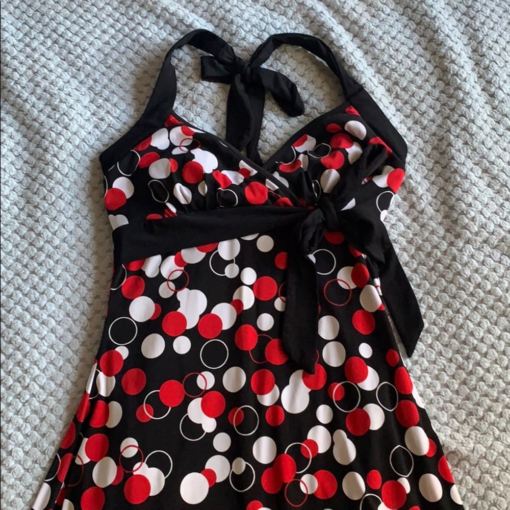 Polka dot halter dress